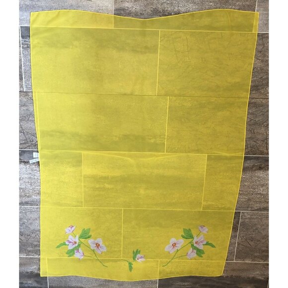 Spiegel Yellow Scarf Wrap Shawl Floral Theme 53” X 40” - Picture 3 of 4